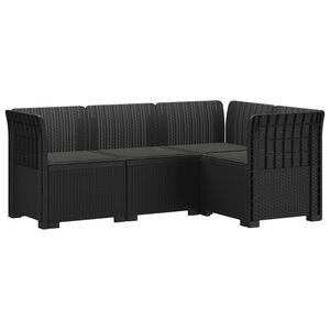 vidaXL 4-vietė Sodo Sofa Su Pagalvėlėmis Rattano I&scaron;vaizda PP Antracito