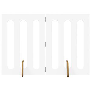 vidaXL Sulankstomas &scaron;unų tvora 2 pcs Baltas 100,5 x 38 x 70 cm