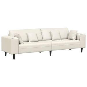 vidaXL Sofa su pagalve Kreminė 250 x 77 x 76 cm Aksomas