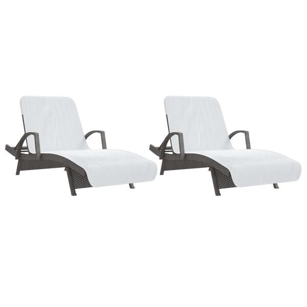 vidaXL Paplūdimio rankšluosčiai, 2vnt., balti, 75x200cm, audinys