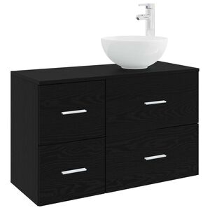 vidaXL Vonios baldų rinkinys 2 pcs Juodojo ąžuolo Apdirbta mediena