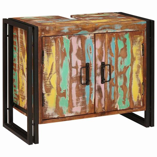 vidaXL Praustuvo spintelė Įvairiaspalvis Kietas atkurtas medis