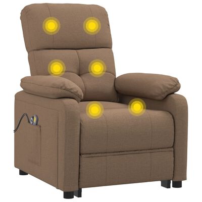 vidaXL Elektrinis masažinis krėslas, rudos spalvos, audinys
