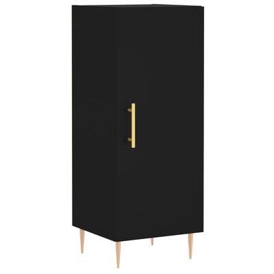 vidaXL Komoda, juodos spalvos, 34,5x34x180cm, apdirbta mediena