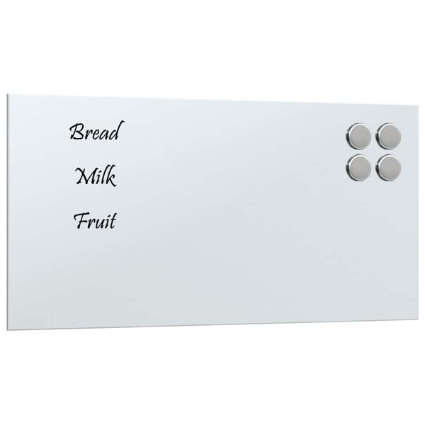 vidaXL Sieninė magnetinė lenta, balta, 40x20cm, grūdintas stiklas