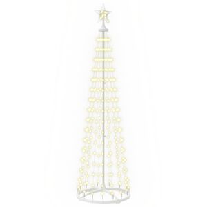 vidaXL LED kūginė kalėdinė eglutė 180 cm 250 LED &Scaron;ilta balta Plienas