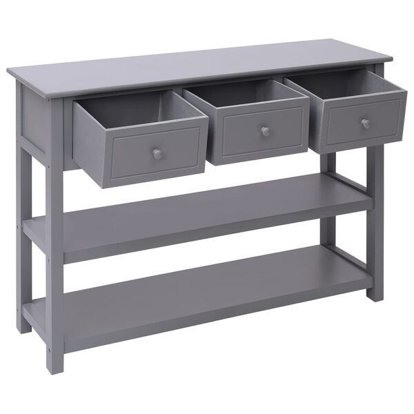 vidaXL &Scaron;oninė spintelė, pilka, 108x30x76cm, paulovnijos masyvas