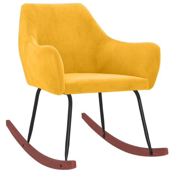 vidaXL Supama kėdė, geltonos spalvos, aksomas