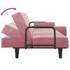 vidaXL Sofa-lova su porankiais, rožinės spalvos, aksomas