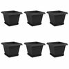 vidaXL Augalų vazonai 6 pcs Juoda 28,5 x 28,5 x 22 cm Plastmasė