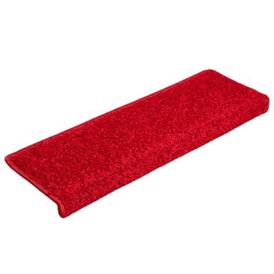 vidaXL Laiptų kilimėliai, 10vnt., raudonos spalvos, 65x21x4cm