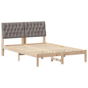 vidaXL Lovos rėmas Taupe 140 x 190 cm Kietos pu&scaron;ies mediena