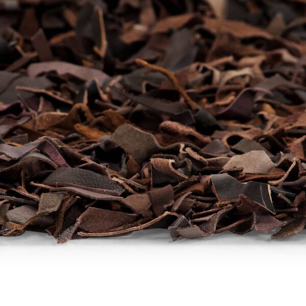 vidaXL Shaggy tipo kilimėlis, natūrali oda, 80x160 cm, rudas