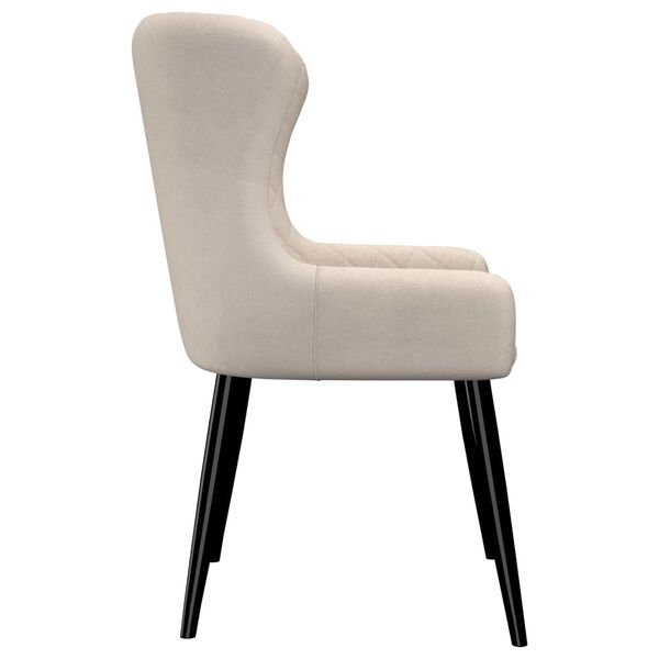 vidaXL Valgomojo kėdės, 2vnt., kreminės spalvos, audinys