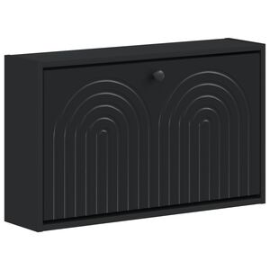 vidaXL Sieninis batų kabinetas ALKMAAR 71 x 17 x 43 cm Juoda