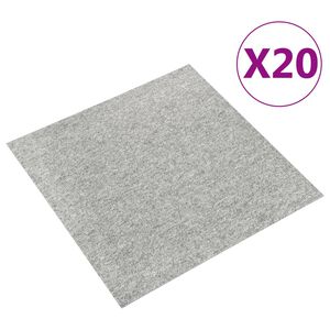 vidaXL Kiliminės plytelės, 20vnt., &scaron;viesiai pilkos, 50x50cm, 5m&sup2;