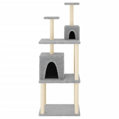vidaXL Draskyklė katėms su stovais iš sizalio, šviesiai pilka, 167cm