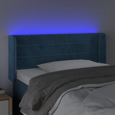 vidaXL Galvūgalis su LED, tamsiai mėlynas, 83x16x78/88cm, aksomas