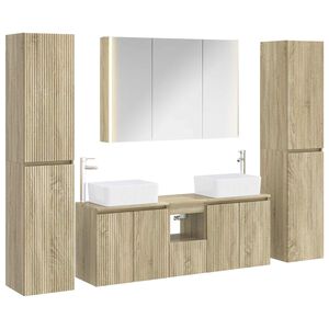 vidaXL Vonios baldų rinkinys 6 pcs Sonoma ąžuolas