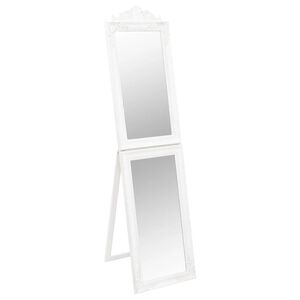 vidaXL Laisvai pastatomas veidrodis, baltos spalvos, 40x160cm