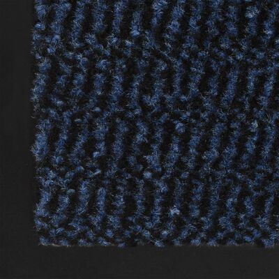vidaXL Durų kilimėlis, kvadratinis, dygsniuotas, 90x150cm, mėlynas