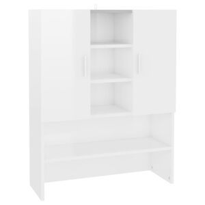 vidaXL Skalbimo ma&scaron;inos spintelė, balta, 70,5x25,5x90cm, ypač blizgi