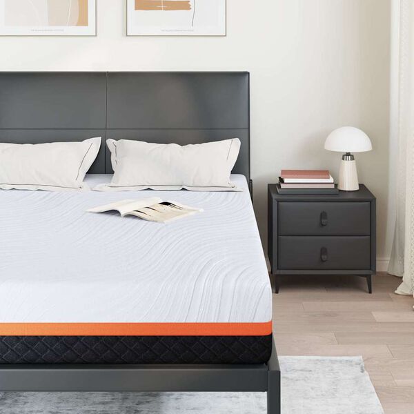 vidaXL Čiužinys Balta ir pilka 140 x 200 cm Žakardinis audinys