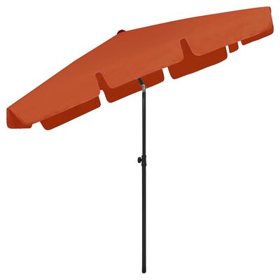 vidaXL Paplūdimio skėtis, terakota spalvos, 200x125cm