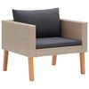 vidaXL Vienvietė sodo sofa su pagalvėlėmis, smėlio, poliratanas