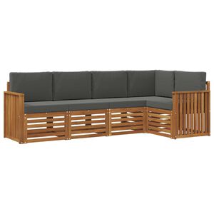 vidaXL Sekcijos sofų komplektas 5 pcs Natūralus ir antracitas