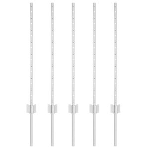 vidaXL Įmontuotas tvoros stulpas 5 vnt. Sidabrinė 120 cm