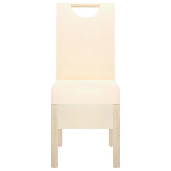 vidaXL Valgomojo kėdės, 2vnt., kreminės spalvos, audinys