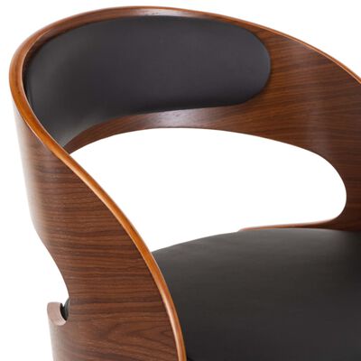 vidaXL Pasukama biuro kėdė, juoda, išlenkta mediena ir dirbtinė oda