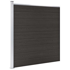 vidaXL Tvoros segmentas, juodos spalvos, 175x186cm, WPC
