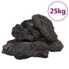 vidaXL Vulkaninės uolienos, juodos spalvos, 25kg, 10-30cm