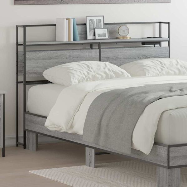 vidaXL Saugojimo galvos atlo&scaron;as su lentyna Pilka sonoma ąžuolo 135 cm