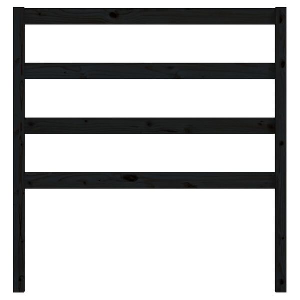 vidaXL Lovos galvūgalis, juodas, 95x4x100cm, pušies medienos masyvas