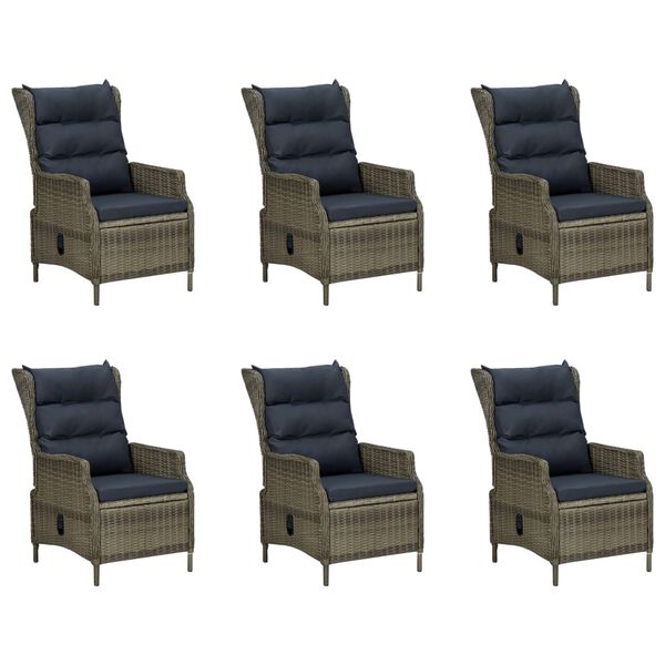 vidaXL Sodo valgomojo baldų komplektas, 9 dalių, rudas