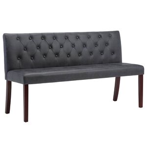 vidaXL Suoliukas, pilkos spalvos, 148,5cm, dirbtinė versta oda