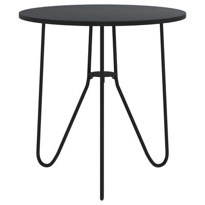 vidaXL Arbatos staliukas, juodos spalvos, 48cm, MDF ir geležis