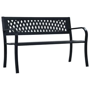 vidaXL Sodo suoliukas, juodos spalvos, 125cm, plienas