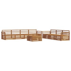 vidaXL Lauko sofos komplektas 8 pcs Natūrali Kietos akacijos mediena