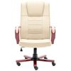 vidaXL Biuro kėdė, kreminės spalvos, tikra oda