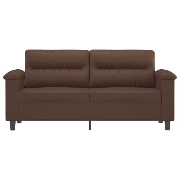 vidaXL Dvivietė sofa, rudos spalvos, 140cm, dirbtinė oda