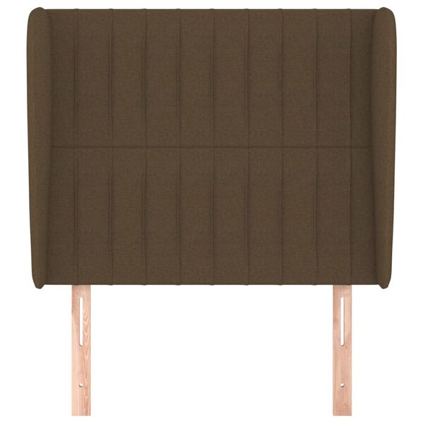 vidaXL Galvūgalis su auselėmis, rudas, 93x23x118/128cm, audinys