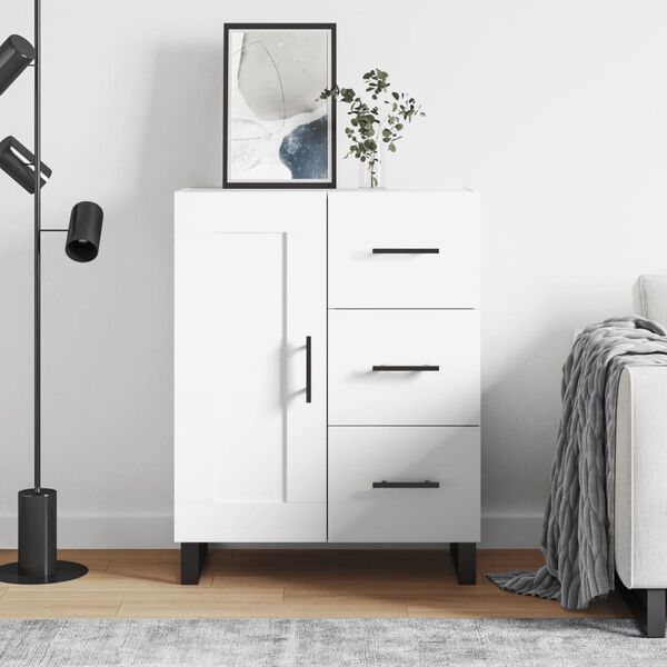 vidaXL Šoninė spintelė, baltos spalvos, 69,5x34x90cm, apdirbta mediena