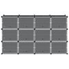 vidaXL Storage Cube Organizer su 12 kubelių ir durelėmis Black PP