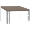 vidaXL Prie sienos montuojama pavėsinė, taupe spalvos, 4x3m, audinys