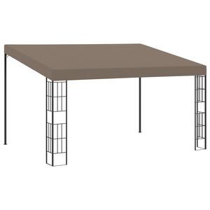 vidaXL Prie sienos montuojama pavėsinė, taupe spalvos, 4x3m, audinys