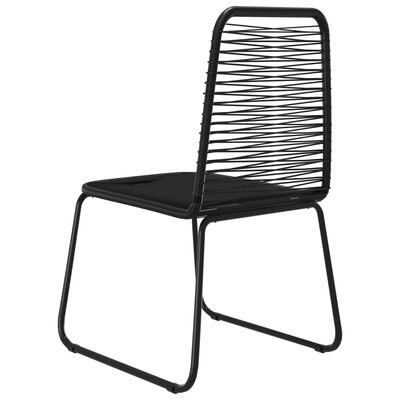vidaXL Lauko kėdės, 6vnt., juodos spalvos, poliratanas